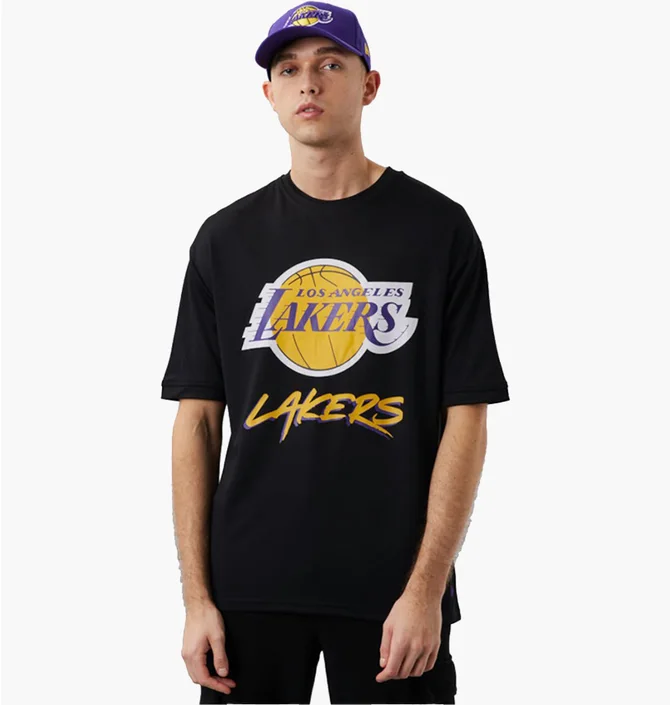 Футболка чоловіча NEW ERA Nba Los Angeles Lakers Script Mesh Black 60284737