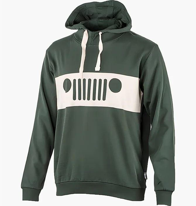 Худи мужское Jeep Hooded Sweatshirt Grille Print Green O102565-E844