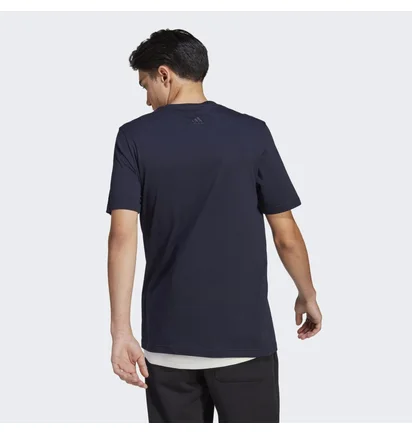 Футболка мужская Adidas Essentials Single Jersey Linear Embroidered Logo Tee Blue IC9275