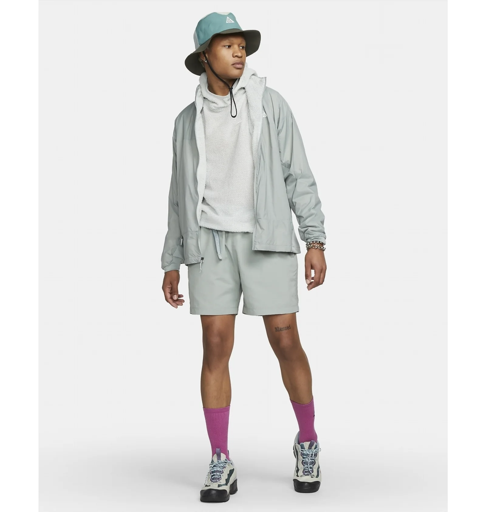 ᐉ Худі чоловіче Nike Acg Wolf Lichen Caps Mid-Layer Top Grey