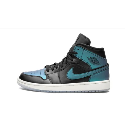Кроссовки женские Air Jordan Wmns 1 Mid Black/Turquoise BQ6472-009