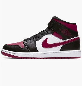 Кроссовки мужские Air Jordan 1 Mid Black/White/Noble Red 554724-066