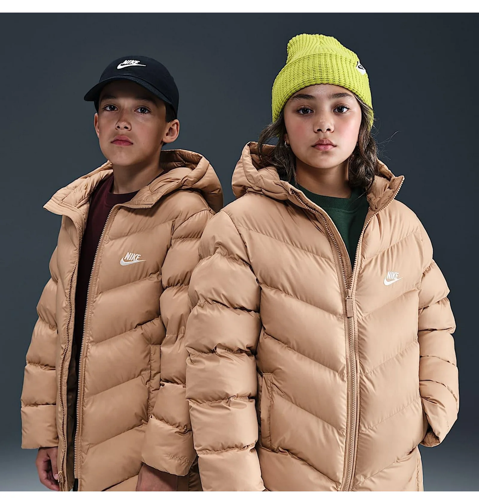 ᐉ Куртка дитяча Nike K Nsw Tf Adp Puffer Mid Thigh Beige HJ2722