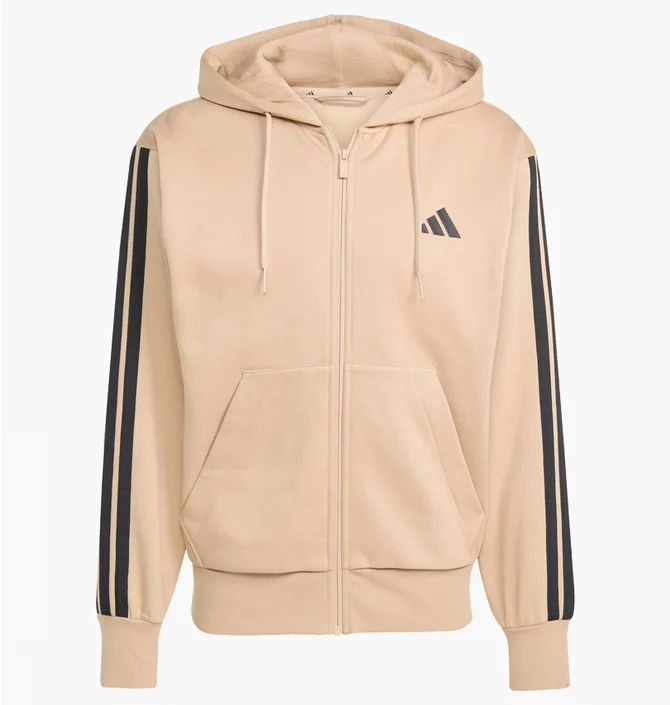Толстовка мужская Adidas Essentials 3-Stripes Fleece Beige JX0745