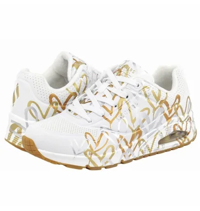 Кросівки жіночі Skechers Uno Metalic Love White 155523-WTGD