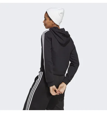 Худи женское Adidas Essentials 3-Stripes French Terry Crop Hoodie Grey Ic8767