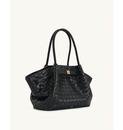 Сумка жіноча JW PEI Hana Medium Weave Texture Tote Bag Black BB2025BG119200JWP