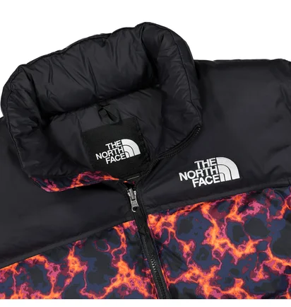 Пуховик унісекс The North Face 1996 Retro Nuptse Marble Camo Print Black/Orange NF0A5IX429K