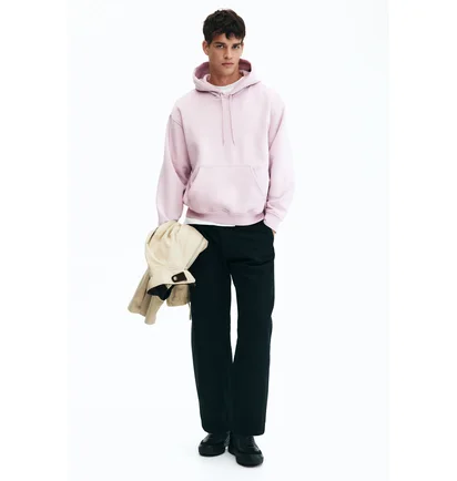 Худи мужское H&M Loose Fit Pink 0970819108