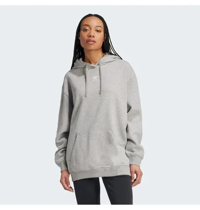 Худи женское Adidas Essentials Oversized Fleece Hoodie Grey IY7345