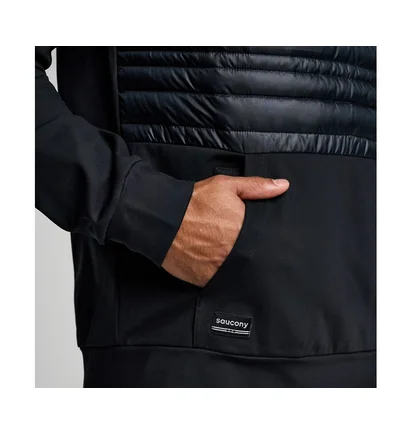 Куртка чоловіча Saucony Solstice Oysterpuff Hoody Black/Blue 800351-BK