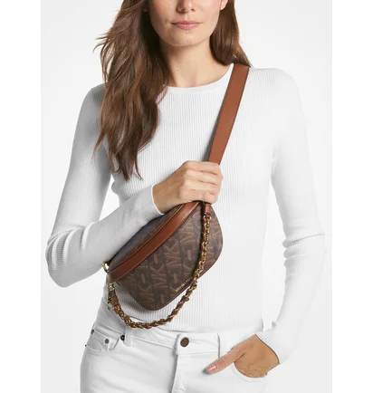 Сумка жіноча Michael Kors Slater Extra-Small Empire Signature Logo Sling Pack Brown 30H3G04M0B-BROWN-LUGGAGE-79688