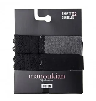 Трусики жіночі Manoukian Shorty Black/Grey (2 шт) 12890483-3