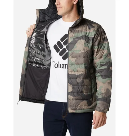 Куртка мужская Columbia Powder Lite™ Hooded Insulated Jacket Camo/Green 1693931-317