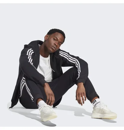 Штаны мужские Adidas Essentials Fleece 3-Stripes Tapered Cuff Black IB4030