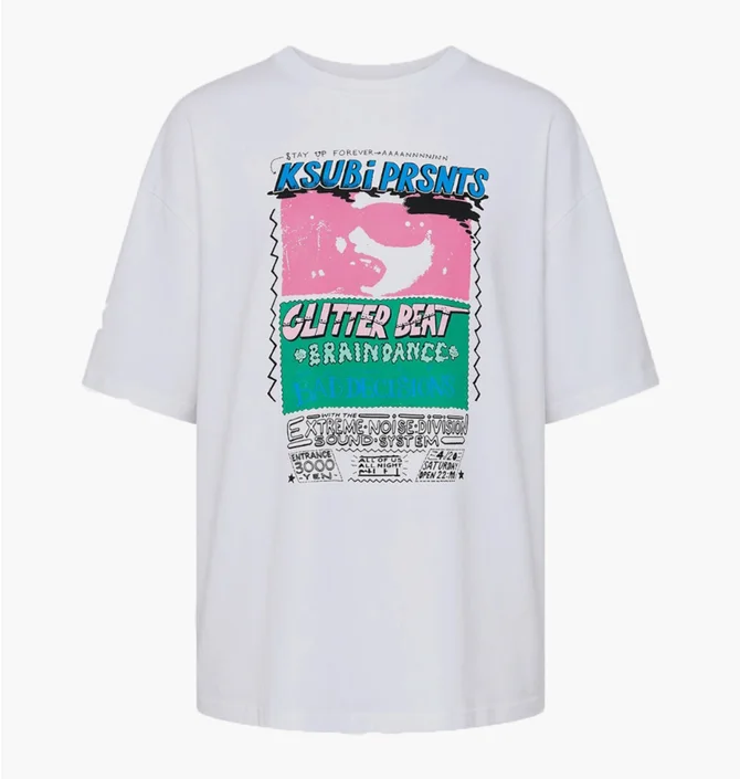 Футболка женская Ksubi Glitterbeat Boyfriend Ss Tee White WSP26TE011