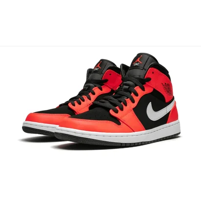 Кроссовки мужские Air Jordan 1 Mid Black/Orange 554724-061