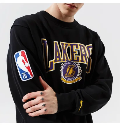 Свитшот мужской Nike Lal M Nk Flc Crew Cts 75 Nba Black DJ2801-010