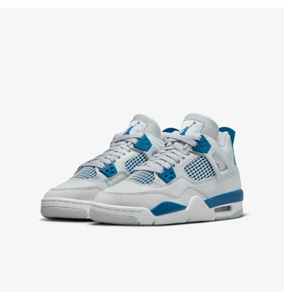 Кроссовки детские Air Jordan 4 Retro Military Blue White HF4281-141
