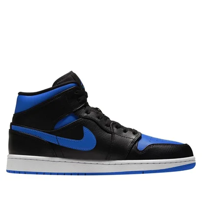 Кроссовки мужские Air Jordan 1 Mid Black/White/Hyper Royal 554724-068