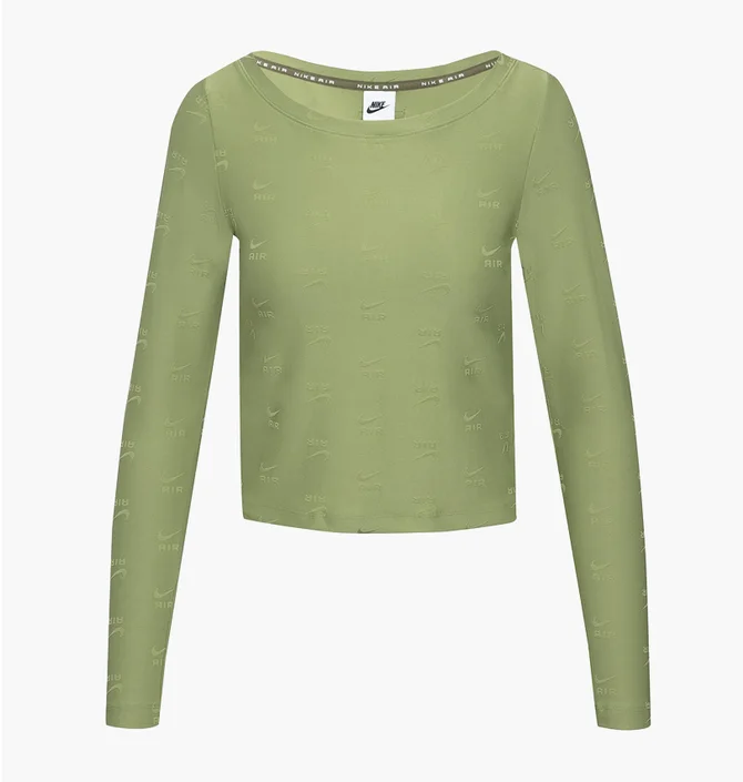 Лонгслив женский Nike T-Shirt W Nsw Air Aop Ls Top Olive DQ6919-334