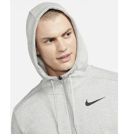 Толстовка чоловіча Nike Dry Men's Dri-FIT Hooded Fitness Full-Zip Grey CZ6376-063