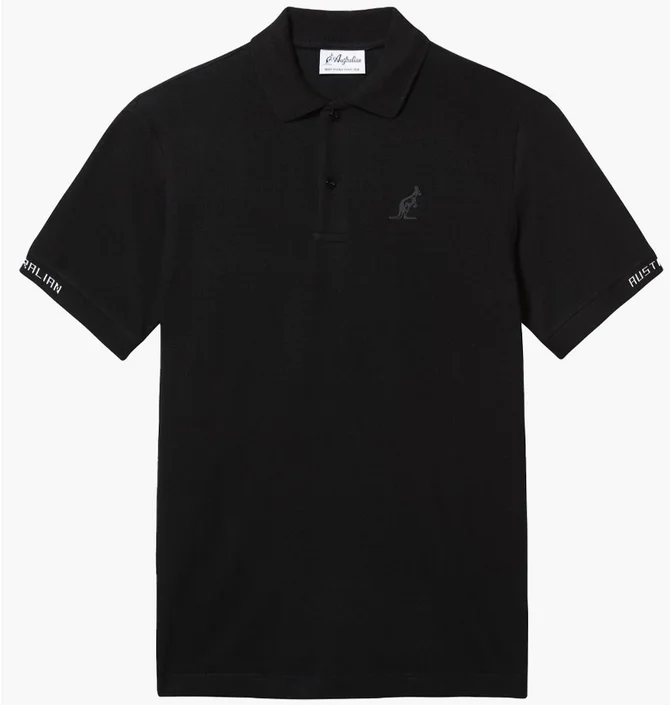 Поло мужское AUSTRALIAN Logos Polo Pique El R-Fit Black LSUPO0063-003