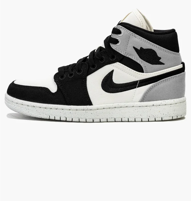 Кроссовки женские Air Jordan 1 Retro Mid Se Light Steel Black/White DV0427-100