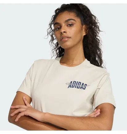 Футболка жіноча Adidas Collegiate Graphic Beige JM4348