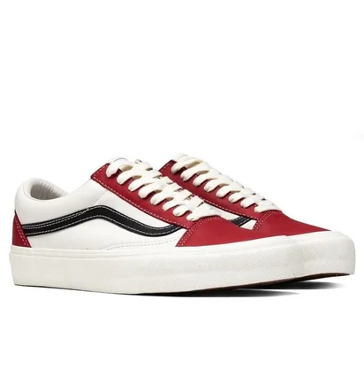 Кеди чоловічі Vans Vault Old Skool Lx White/Bordo VN0A4BVFXG11