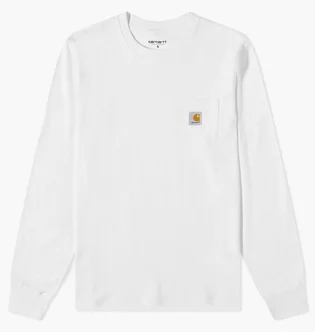Лонгслив мужской Carhartt Long Sleeve Pocket Tee White I030437-02XX