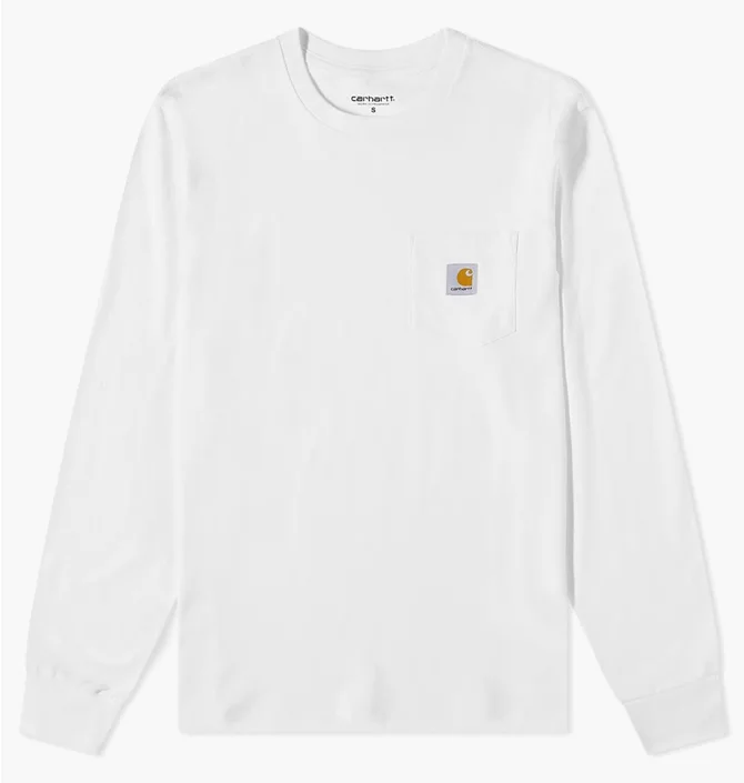 Лонгслив мужской Carhartt Long Sleeve Pocket Tee White I030437-02XX