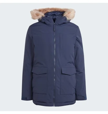 Парка мужская Adidas Hooded Fur Parka Blue IK0552