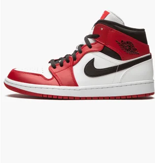 Кросівки чоловічі Air Jordan 1 Mid White/Red 554724-173