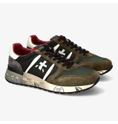 Кросівки чоловічі Premiata MenS Sneaker Lander Green/Brown VAR.6905