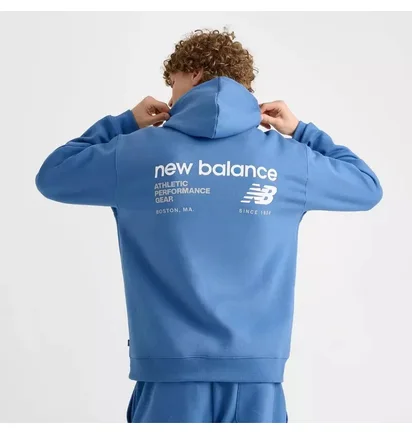 Худи мужское New Balance Linear Graphic Blue MT43910