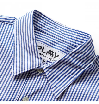 Сорочка чоловіча Comme des Garcons Invader Heart Striped Shirt Light Blue P1B024
