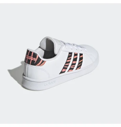 Кроссовки детские Adidas Grand Court Tiger-Print Shoes White Gz1067