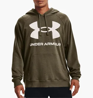 Худи мужское Under Armour Hooded Sweatshirt Ua Rival Fleece Big Logo Hd-Grn Olive 1357093-361