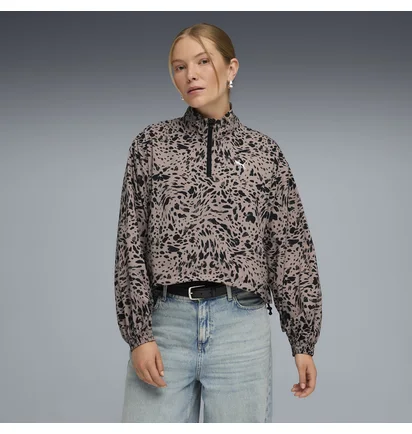Олімпійка жіноча Puma Ess Animal Print Half-Zip Brown/Black 692465-88
