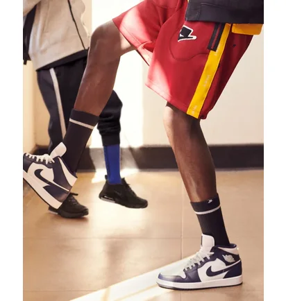 Кроссовки мужские Air Jordan 1 Mid White/Blue 554724-174