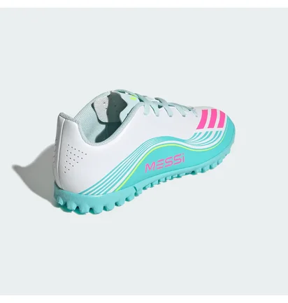 Сороконожки детские Adidas F50 Messi Club White/Turquoise JQ0949