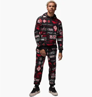 Спортивний костюм чоловічий Air Jordan Essentials Printed Fleece Black HM7254-010__HM7257-010