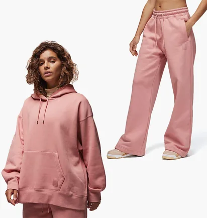 Спортивный костюм женский Air Jordan Flight Fleece Pullover Hoodie Pink FB5110-618__FD7224-618
