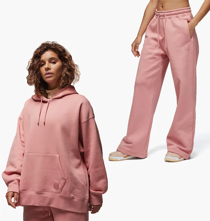 Спортивный костюм женский Air Jordan Flight Fleece Pullover Hoodie Pink FB5110-618__FD7224-618