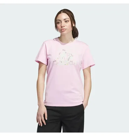 Футболка женская Adidas Floral Badge Of Sport Graphic Pink IZ4224