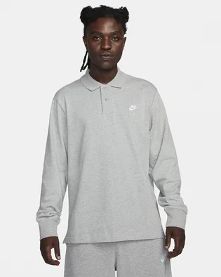 Кофта мужская Nike Club Longsleeve-Polo Grey FQ3417-063