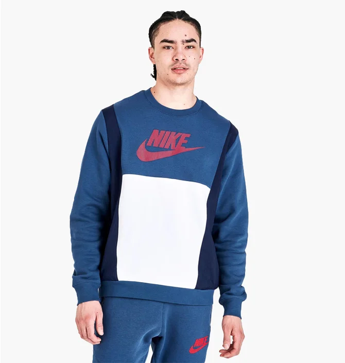 Свитшот унисекс Nike Sportswear Hybrid Fleece Crewneck Sweatshirt Blue Do7230-410