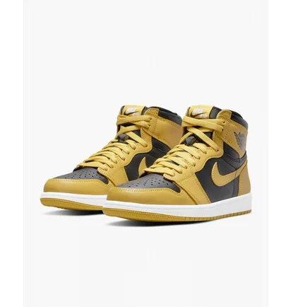 Кроссовки мужские Air Jordan 1 Retro High Og Black/Yellow 555088-701