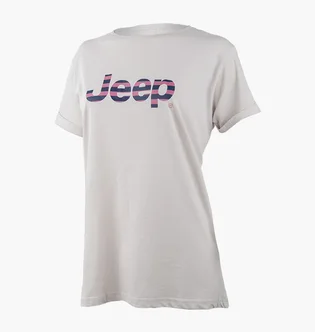 Футболка женская Jeep T-Shirt Oversize Striped Print Turn White O102611-J863